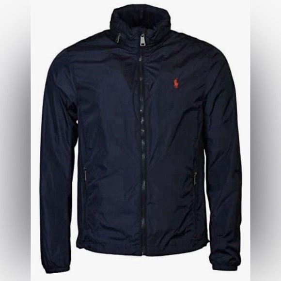 Polo Ralph Lauren Other - Men’s BLACK Polo Ralph Lauren lightweight hooded windbreaker jacket w/ red logo